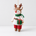 CouldNook Reindeer Christmas Ornament - Festive Outfit Detail