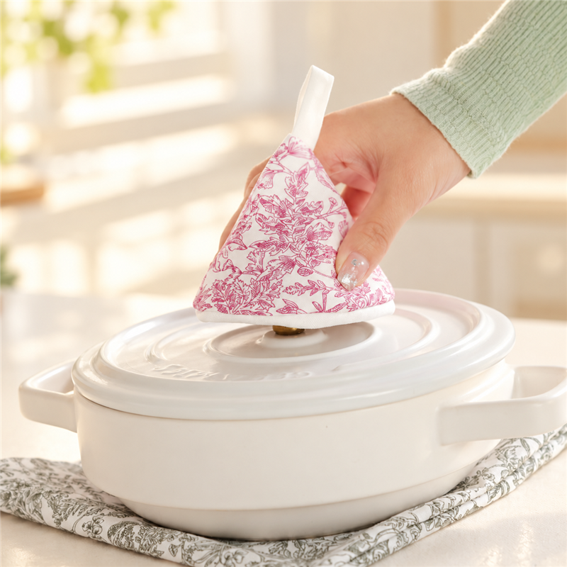 Botanical Print Pot Lid Cover with Hanging Loop