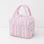 CouldNook Quilted Floral Lunch Bag - Front Pocket and Carry Handles