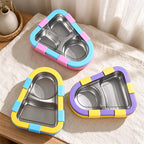 CouldNook Rounded Triangle Lunch Box - Divided Insert and Bright Clip Details