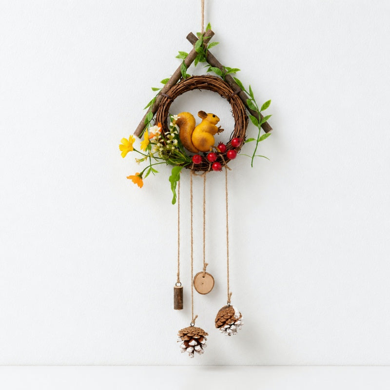 CouldNook Botanical Wall Hanging - Twig Frame and Dangling Accents