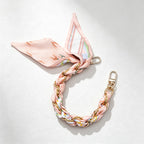 CouldNook Floral Scarf Phone Wrist Strap - Rose Braided Chain