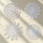CouldNook Round Floral Lace Coaster - Five White Designs
