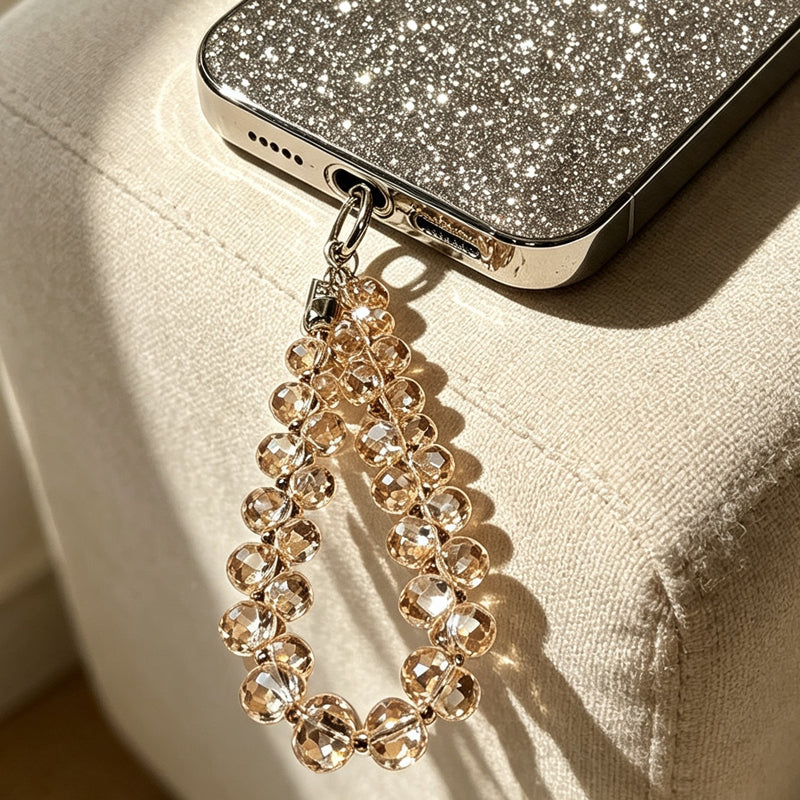 CouldNook Faceted Drop Wrist Phone Strap - Phone-Case Connector Hardware