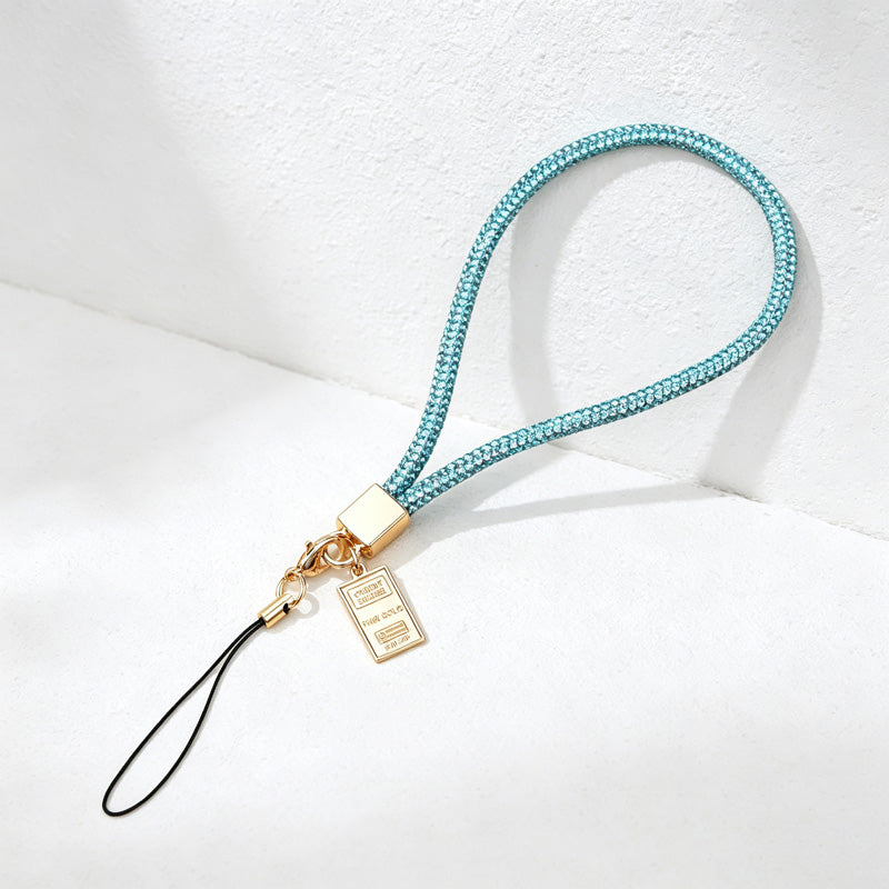 CouldNook Rhinestones Set Wrist Phone Strap with Closely Set Reflective Stones