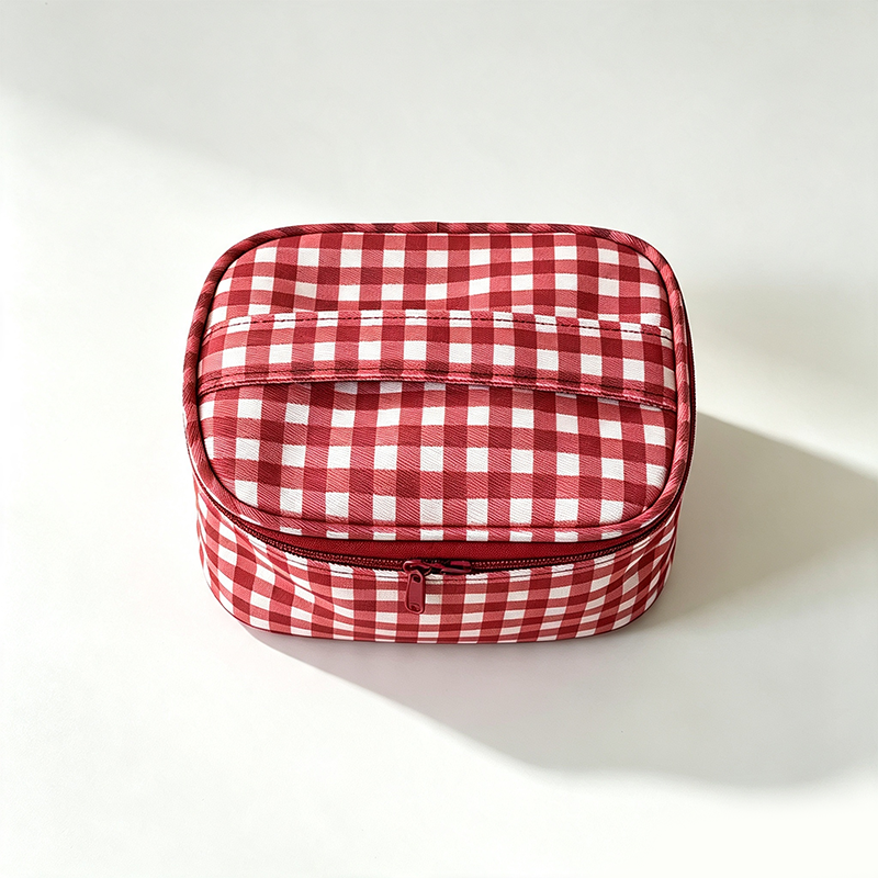 CouldNook Checked Cosmetic Bag - Vanity Storage Accent
