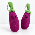 CouldNook Wool Felt Keychain - Smiling Fruit and Vegetable Shapes