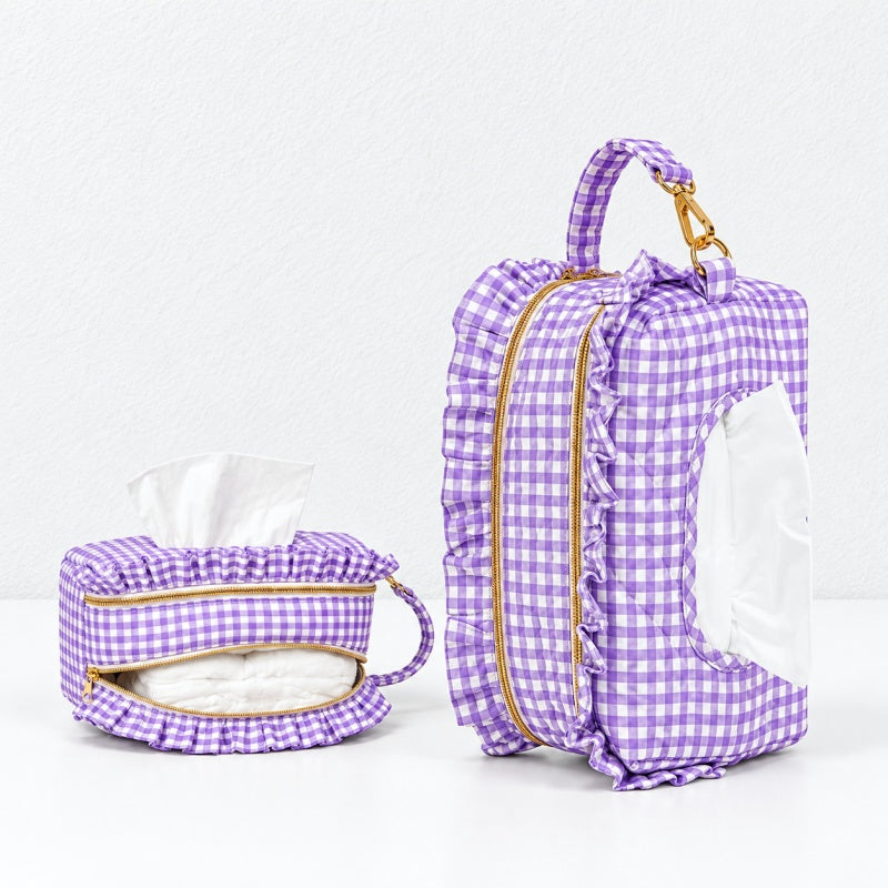 CouldNook Ruffled Tissue Storage Bag - Double Zipper Sections