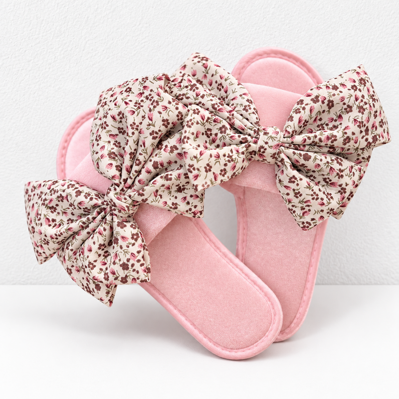 CouldNook Floral Bow Slippers - Seven Satin-Look Colors Collection