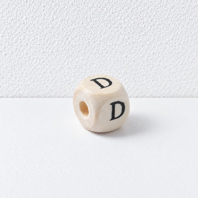 CouldNook Wood Alphabet Beads - Rounded Cubes and Letter Faces