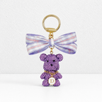 CouldNook Rhinestone Bear Keychain - Ribbon Bow Bag Charm