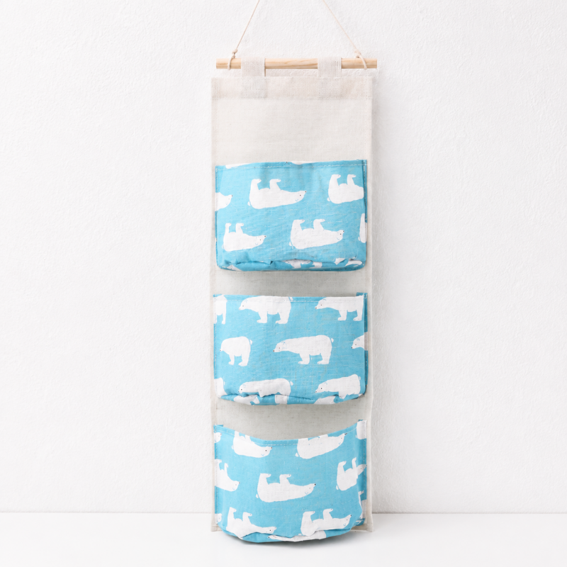 CouldNook Three-Pocket Hanging Organizer - Animal Grid Pattern Choices