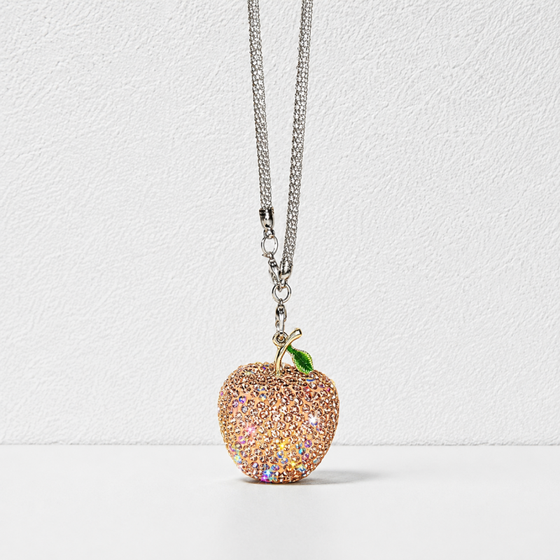 CouldNook Rhinestone Apple Charm - Crystal Car Pendant