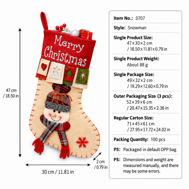 CouldNook Character Christmas Stocking - Raised Festive Face