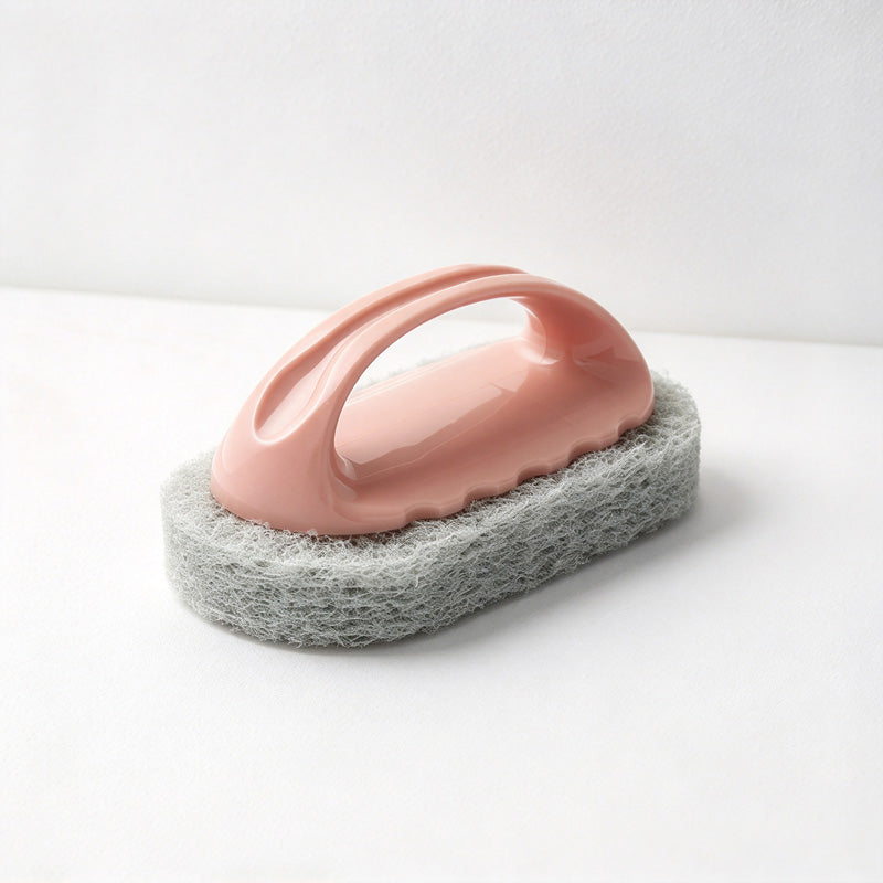 CouldNook Handled Cleaning Brush - Oval Scouring Pad and Pastel Grip