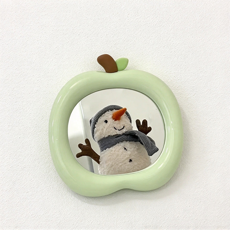 CouldNook Apple Makeup Mirror - Rounded Fruit Frame and Leaf Detail
