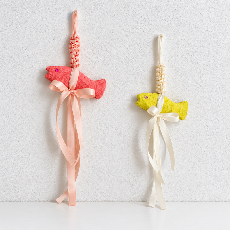 CouldNook Fish Bell Hanging - Ribbon Bow And Long Draping Tails