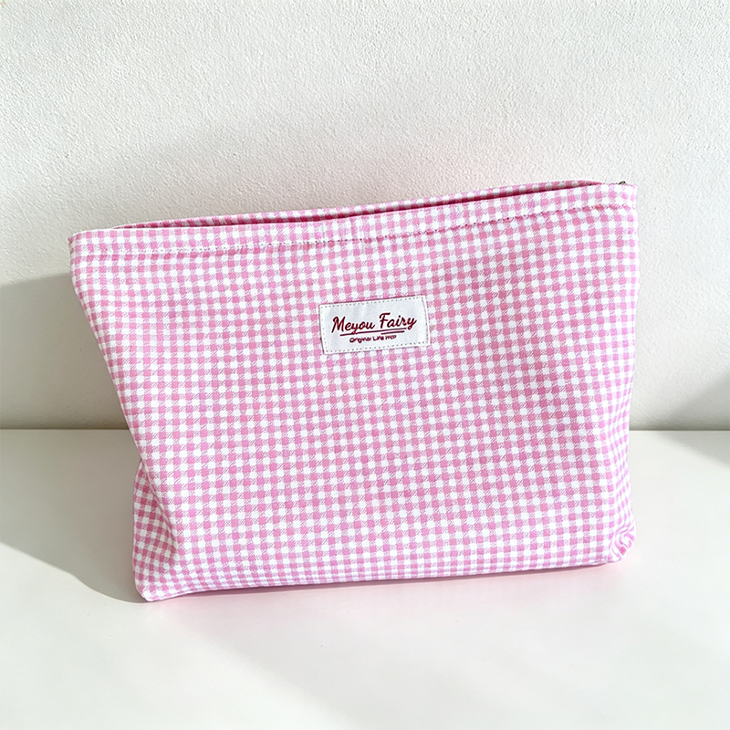 CouldNook Checked Cosmetic Bag - Vanity Storage Accent