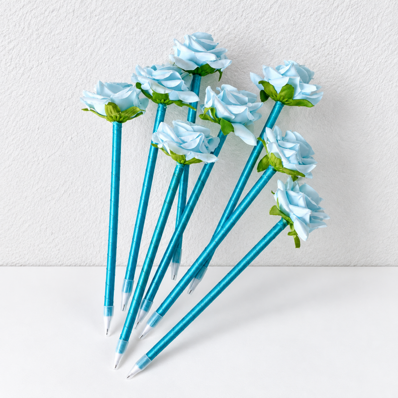 CouldNook Rose Gel Pen - Layered Flower Top and Slender Stem