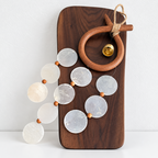 CouldNook Rattan Bell Wind Chime - Looped Frame And Knotted Cord