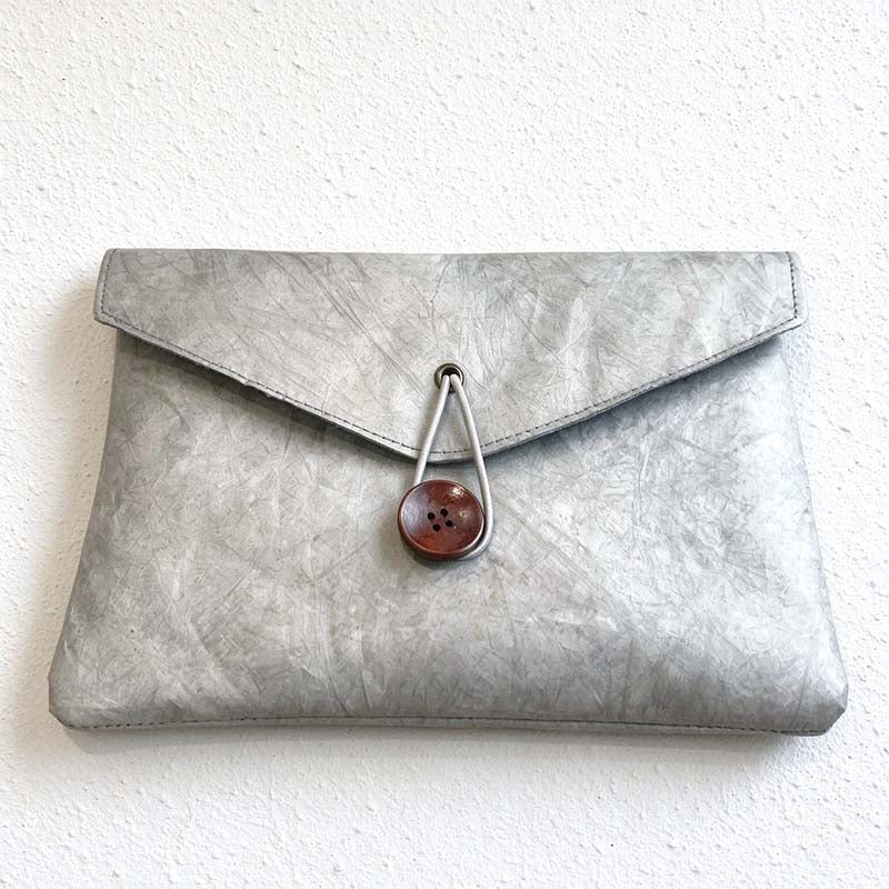 CouldNook Envelope Document Pouch - Crinkled Surface And Button Loop Closure