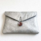 CouldNook Envelope Document Pouch - Crinkled Surface And Button Loop Closure