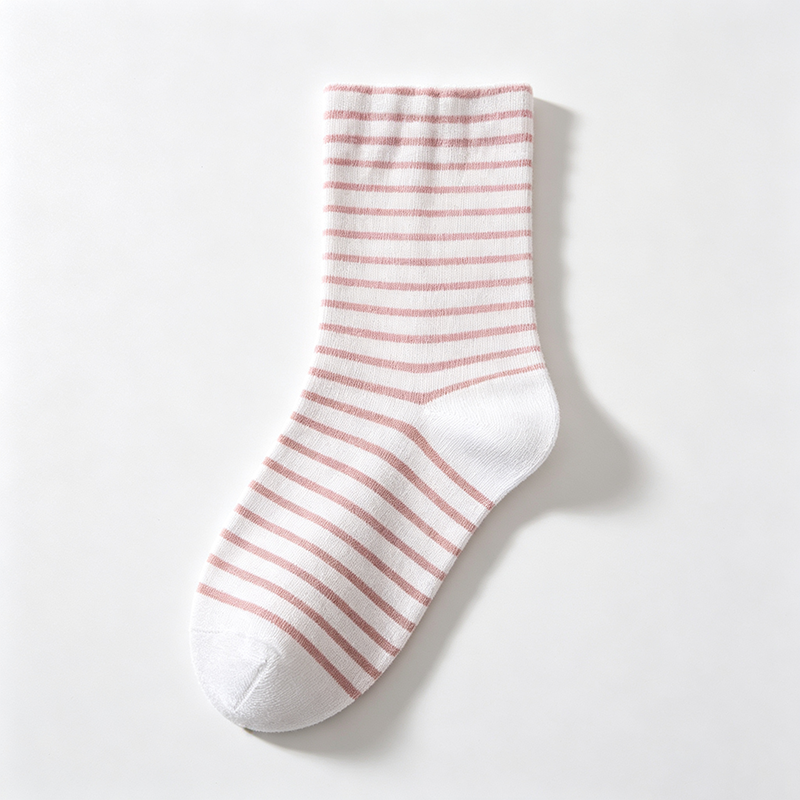 CouldNook Cozy Cotton Striped Sleep Socks - Bedtime Footwear Accent
