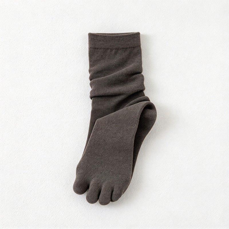 CouldNook Solid Split-Toe Socks - Plain Surface And Gatherable Upper