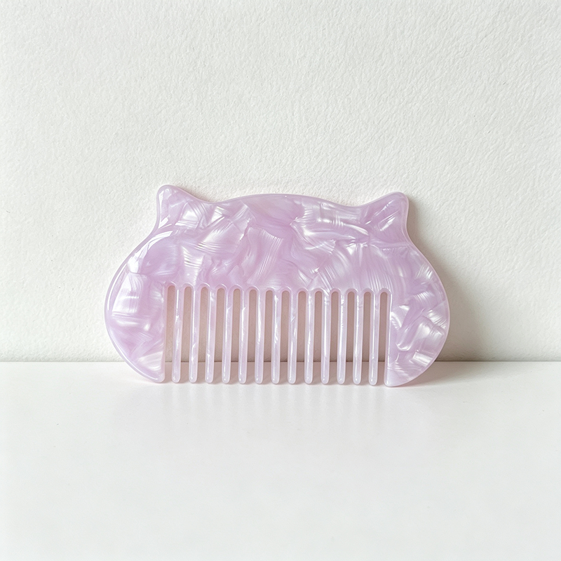 CloudNook Marble Cat Acetate Comb‑Wide Tooth Hair Detangler