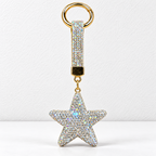 CouldNook Star Keychain - Raised Rhinestone Shape and Matching Decorative Strap