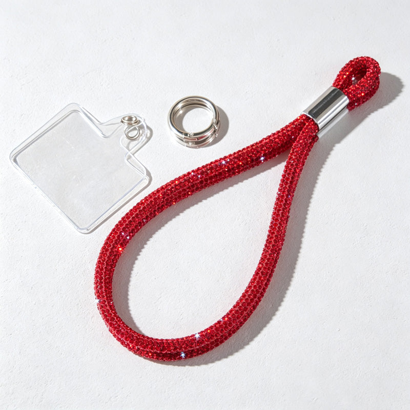 CouldNook Rhinestones Set Wrist Phone Strap with Closely Set Reflective Stones