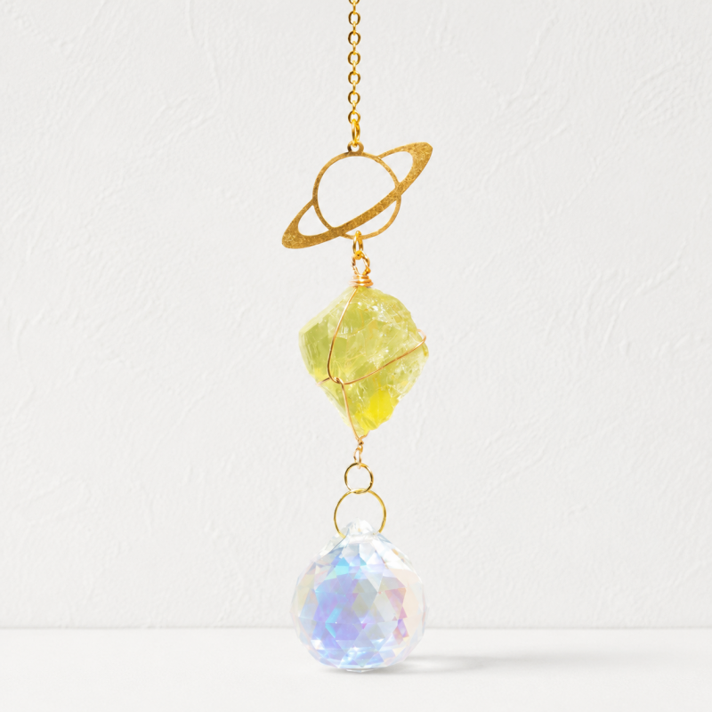 CouldNook Stone Crystal Suncatcher Ornament - Celestial Metal Frames