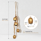 CouldNook Four Bell Rope Ornament - Brass Tone Hanging Strand