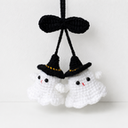 CouldNook Yarn Ghost Hanging Ornament - Pumpkin Pairs and Witch Hats