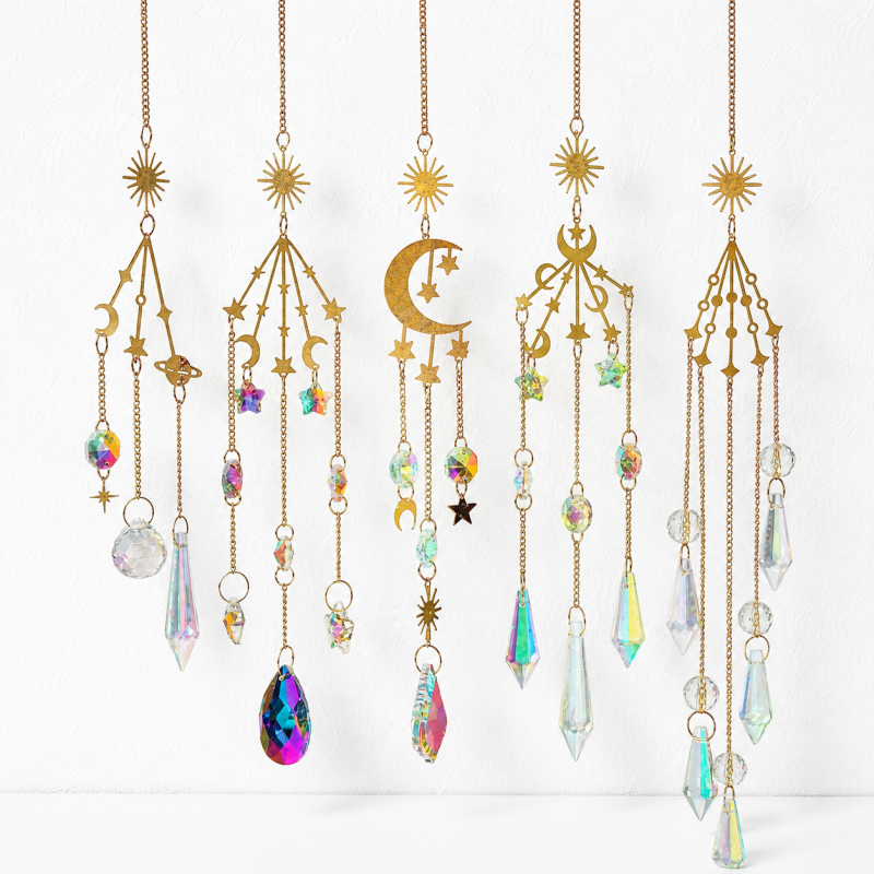 CouldNook Celestial Crystal Suncatcher Ornament - Assorted Geometric Frames