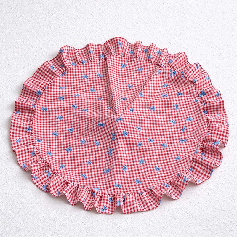 CouldNook Ruffled Christmas Tree Skirt - Patterned Fabric And Gathered Border