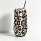 CouldNook Rhinestone Tumblers-6oz Stainless Steel Vacuum Insulated U-Shaped Eggshell Coffee Cup with Straw