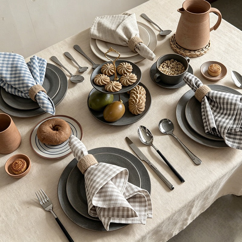 CouldNook Cotton Gingham Napkin - Classic Checkered Tea Towel & Placemat