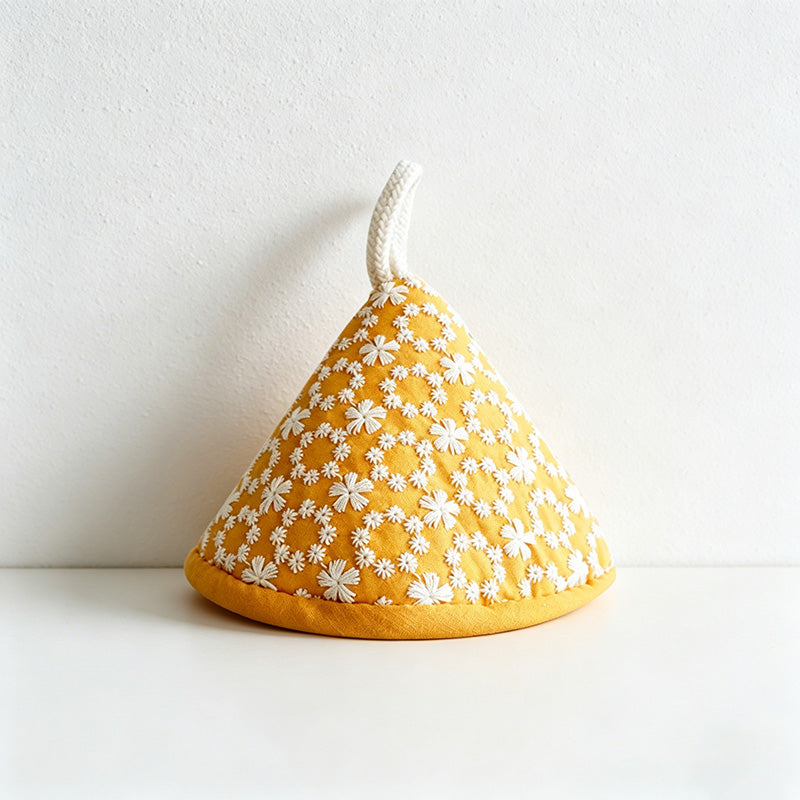 CouldNook Embroidered Floral Triangle Pot Holder - Cottagecore Mini Mitt