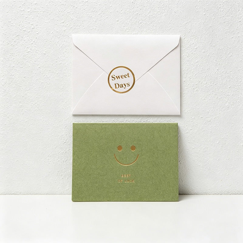 Vintage Gold Foil Flocked Paper Greeting Card Sets with Envelope & Seal, 6 Assorted Designs