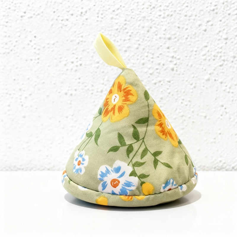 CouldNook Floral Cotton Triangle Pot Lid Cover & Mini Oven Mitt - Anti-Scald Holder
