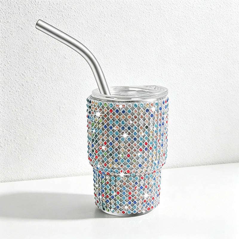 CouldNook 3oz Rhinestone Shot Glasses-Stainless Steel Vacuum Insulated Tumbler with Straw