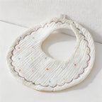 CouldNook Premium Muslin Cotton Baby Bib - Reversible 6-Layer Round Drool Apron(set of 10)
