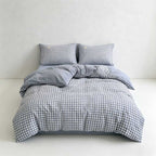 CouldNook Minimalist Gingham Duvet Cover - Ultra-Soft Washed Cotton Feel Bedding