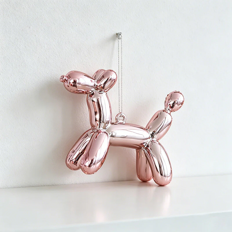 Balloon Dog Shaped Christmas Wall Decor - Metallic Hanging Ornament