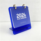 2026 Minimalist Transparent Acrylic Desk Calendar, Freestanding Desktop Decor