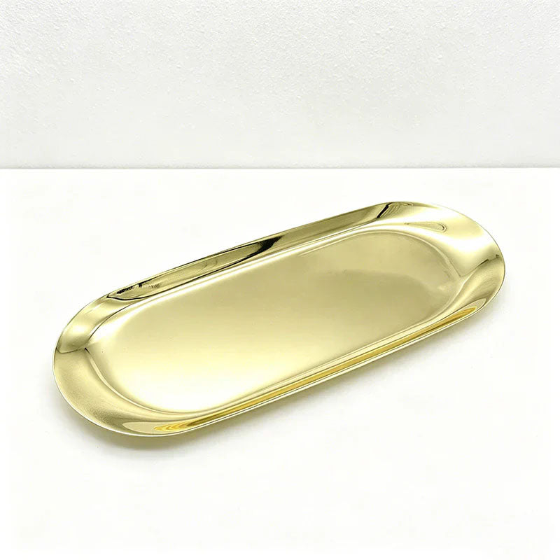 Solid Color Metal Tray Plates- Stainless Steel Plate for Home Decor