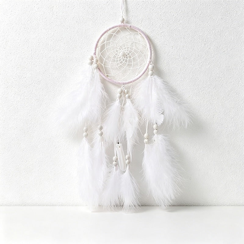 CouldNook Dreamcatcher-Cute Pom Pom Feather Dream Catcher Wind Chime Hanging Decor