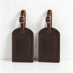 Premium Top-Grain Cowhide Leather Luggage Tags, Customizable Airplane Embossed Travel ID Tags