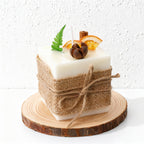 CouldNook Rustic Botanical Pillar Candle - Burlap Wrapped Farmhouse Decor